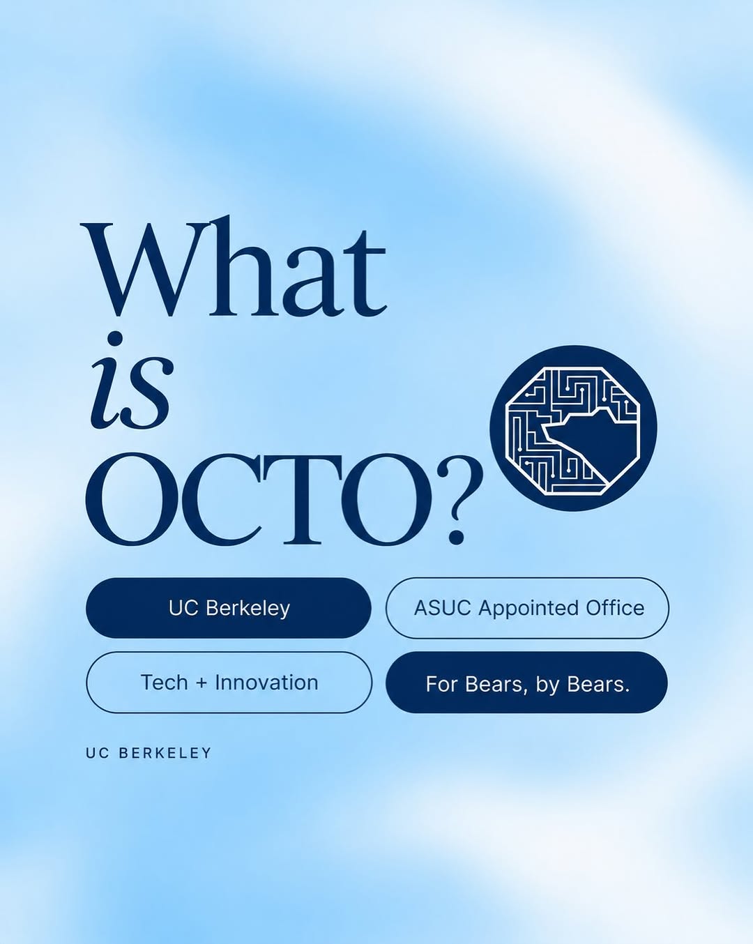Meet OCTO! 🐻💻
We’re the ASUC Office of the Chief Technology Officer, focused o