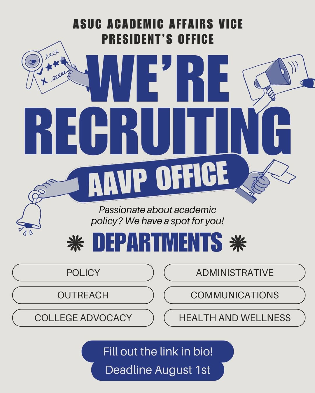 Phase 1 Application for the Academic Affairs Vice President is officially OPEN! 