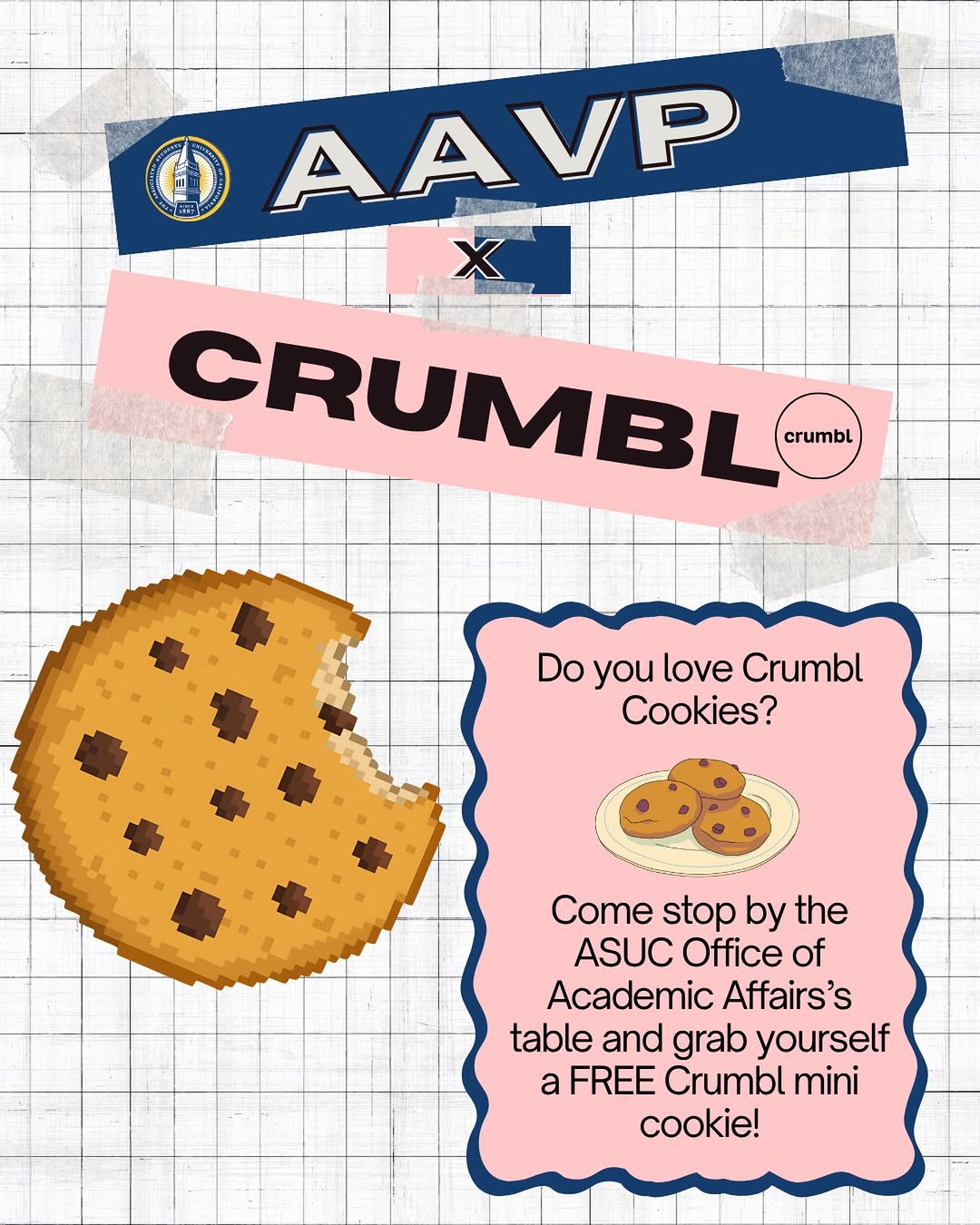 Do you love Crumbl? 

Come stop by the AAVP’s table from 2pm-6pm for Calapalooza
