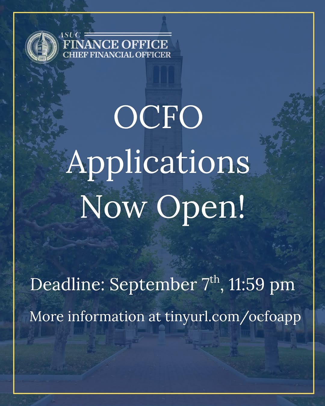 Applications for the Office of the Chief Financial Officer (OCFO) are now offici