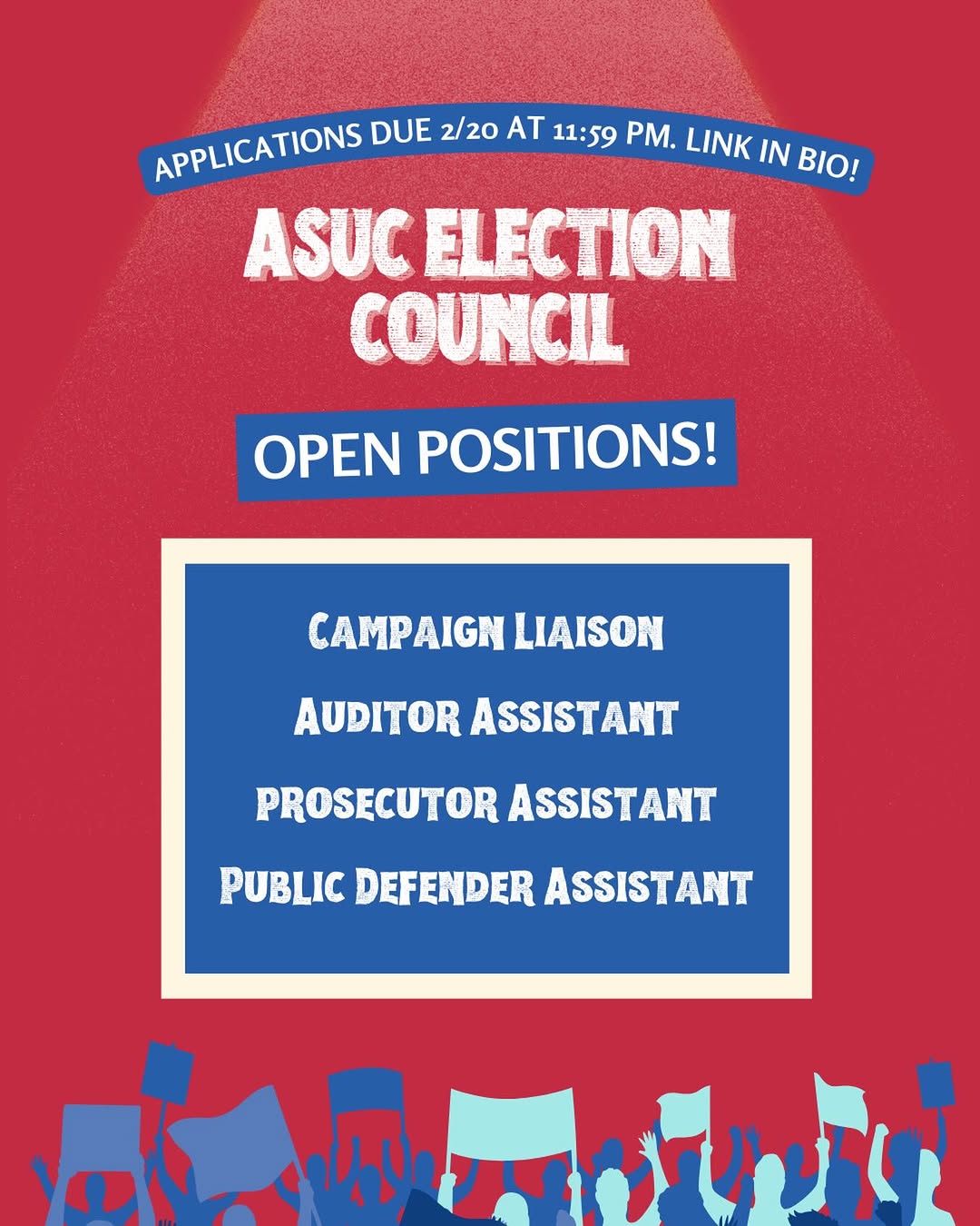 Applications are now open for the ASUC Elections Council! 🗳️🙌 For more informa