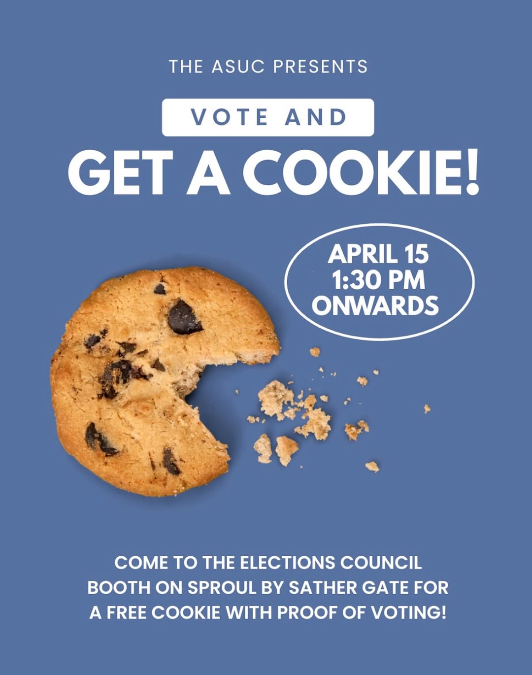 Come visit the elections council booth tomorrow from 1:30 pm onwards for a free 
