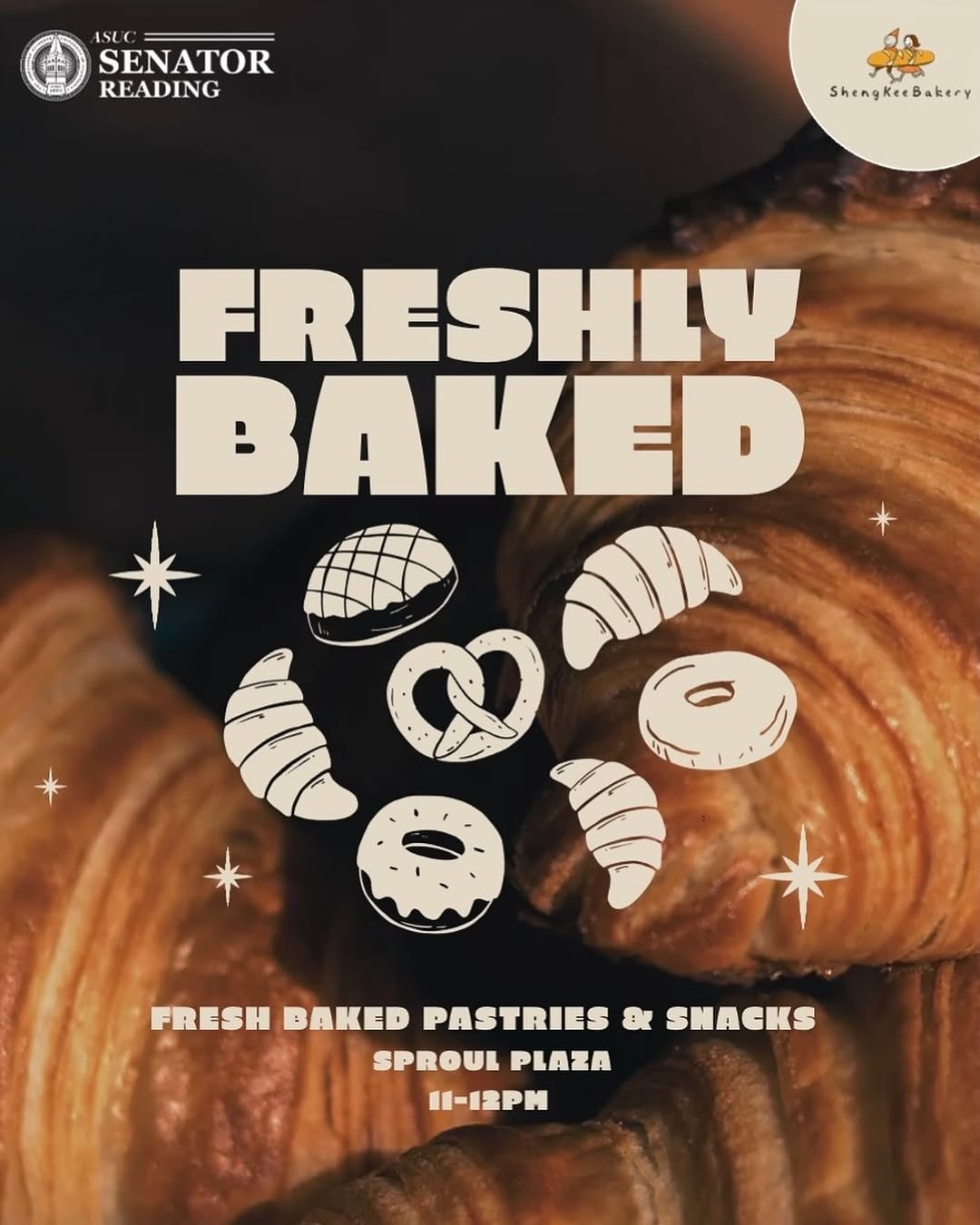 stop by sproul tomorrow morning to grab a fresh pastry or snack from @shengkeeba