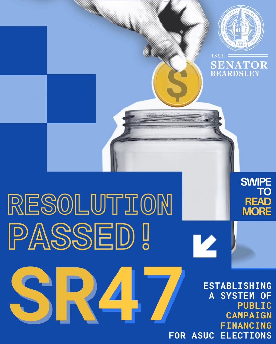 Our office has officially passed SR-47, establishing a public campaign financing