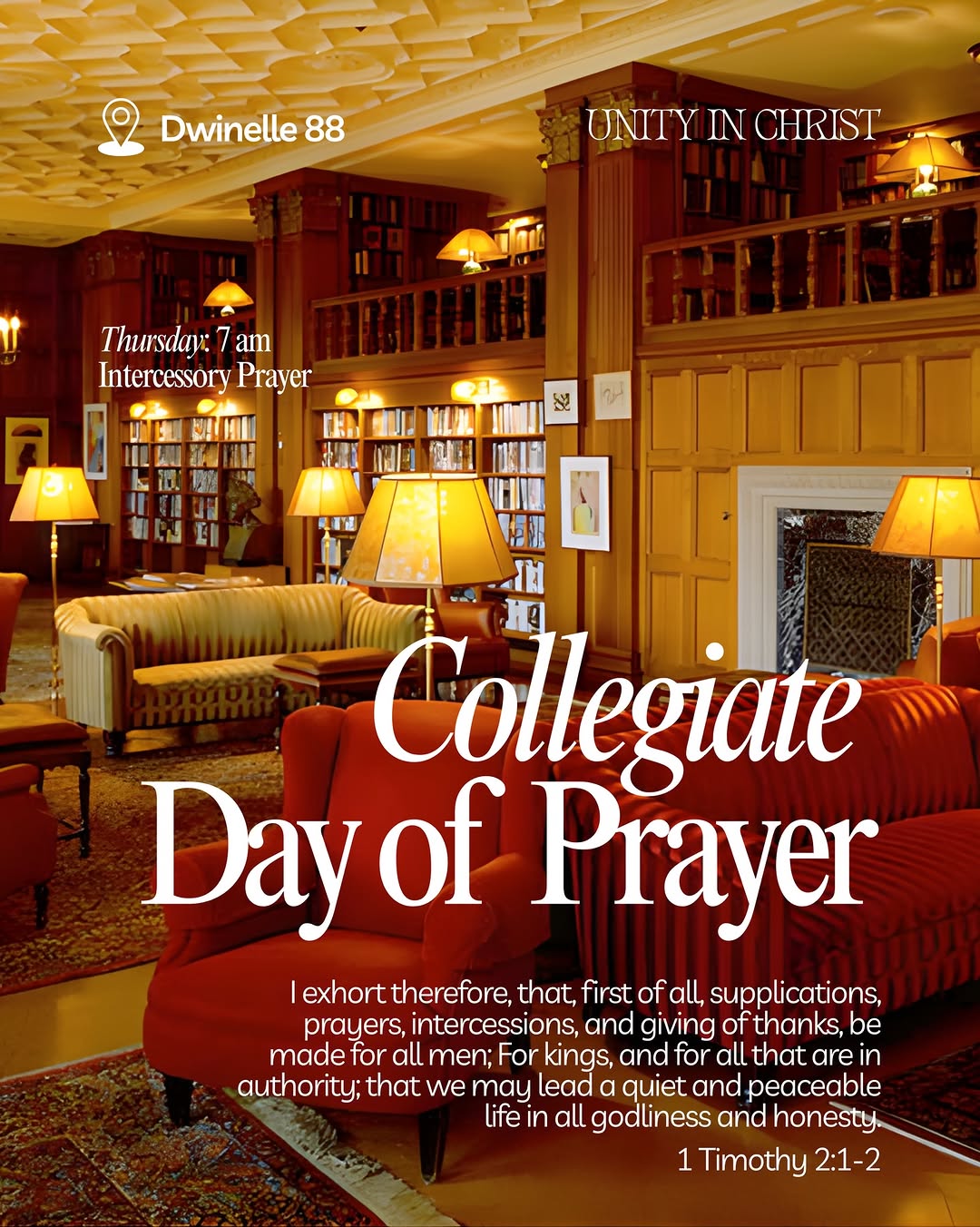 Tomorrow is National Collegiate Day of Prayer: join us tomorrow at 7AM in Dwinel