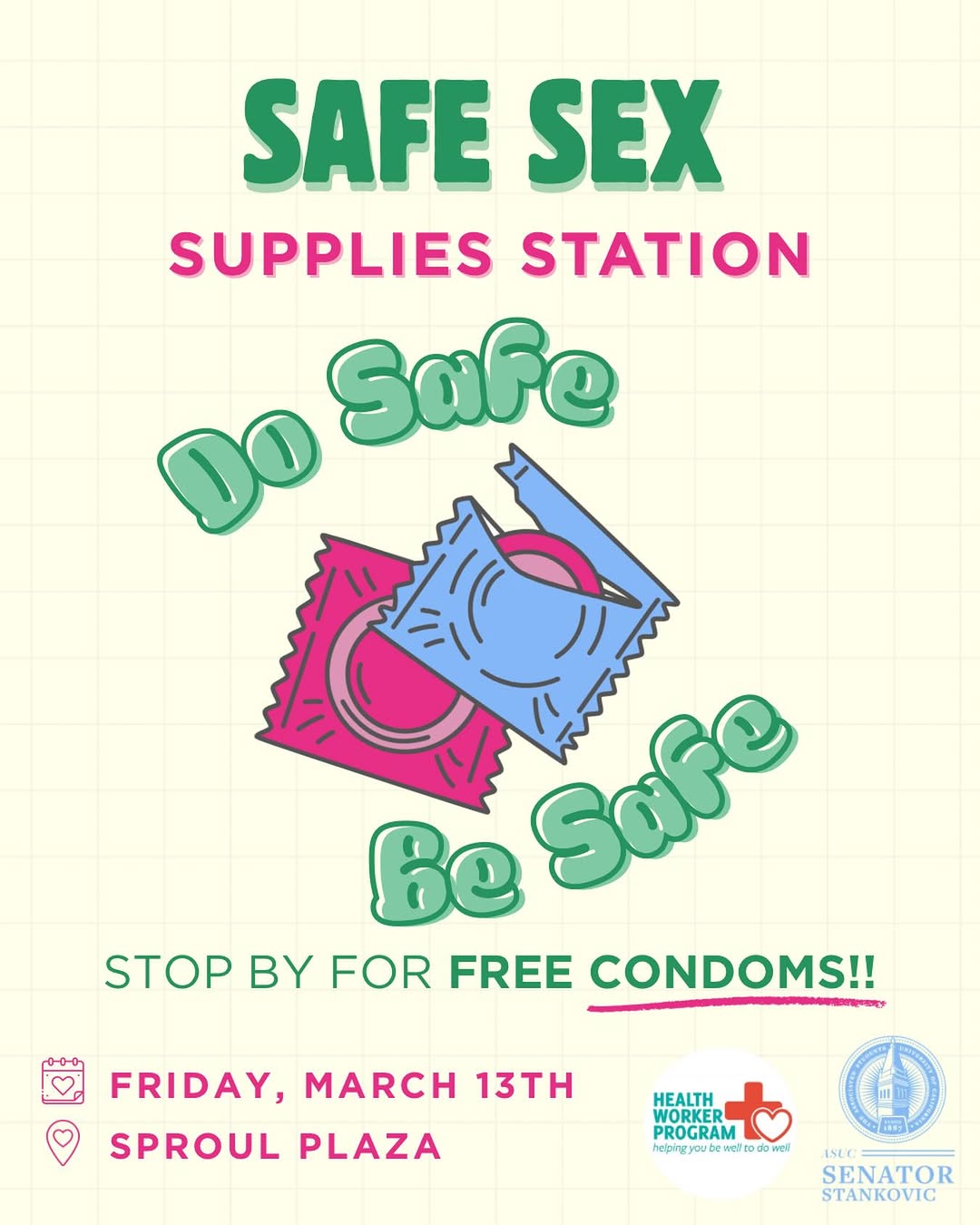 Do safe to be safe‼️

We are excited to collab with the UHS Health Worker Progra
