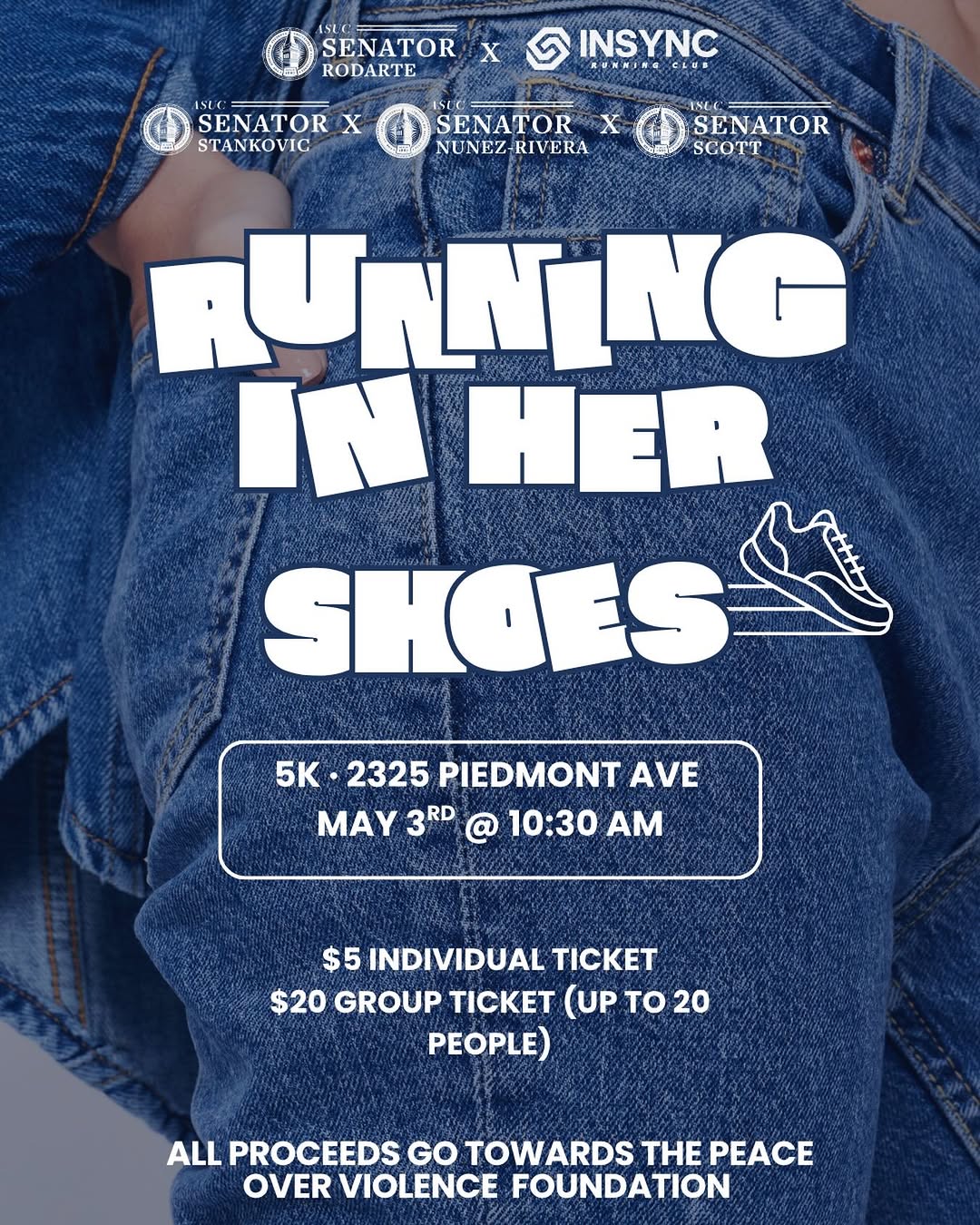 Join us on May 3rd for the “Running in Her Shoes” 5K to honor Denim Day raising 