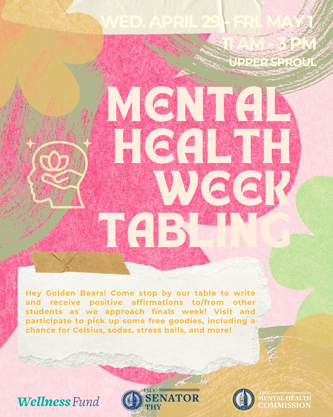 📣 Prioritizing wellness as we head into finals week!

The Office of Senator Thy
