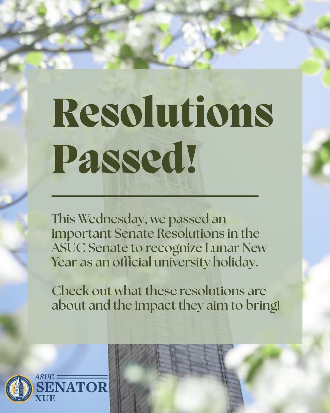 Senate Resolution passed to urge UC Regents to adopt California State Assembly B