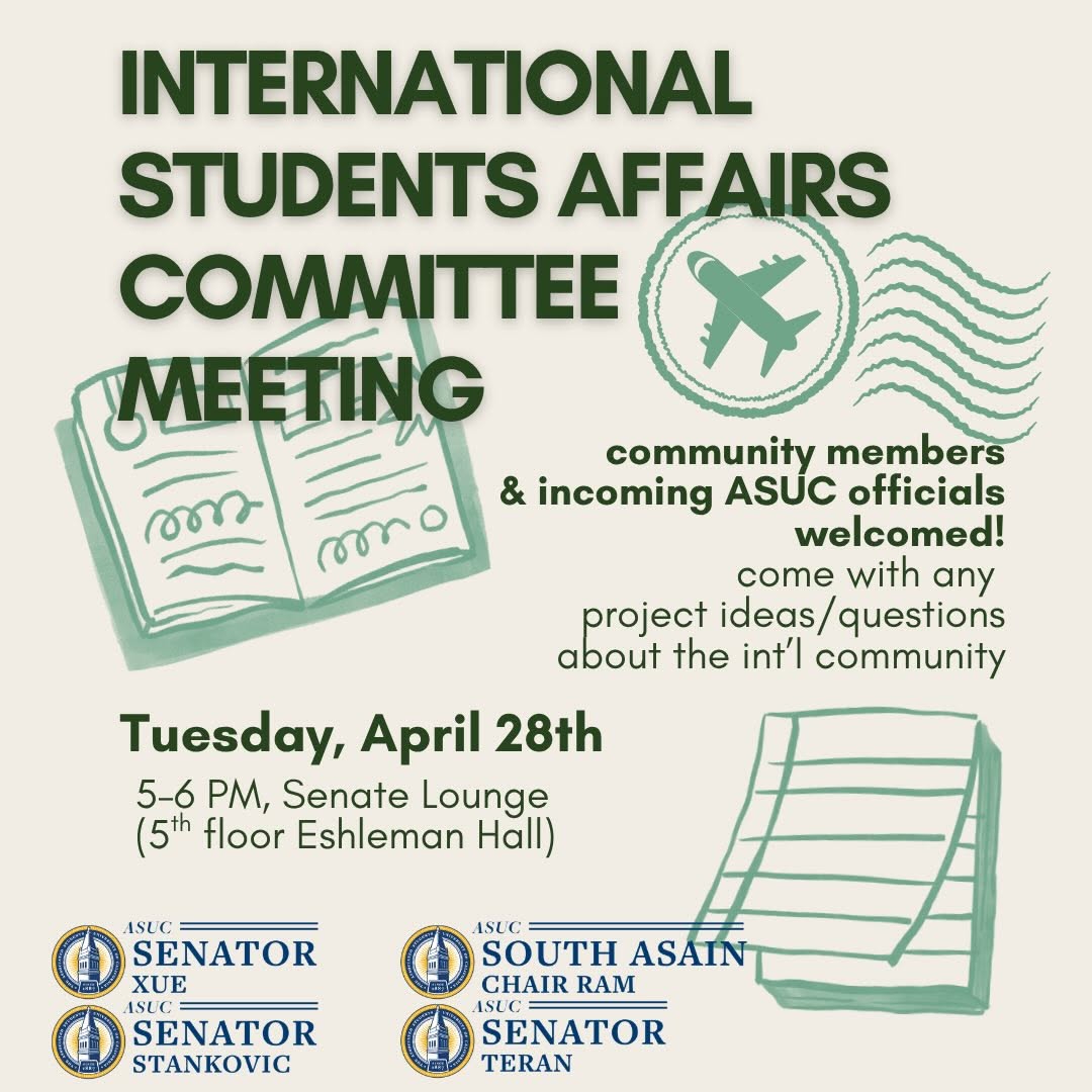 Our final ISAC meeting of the semester will focus on leadership transition! Open