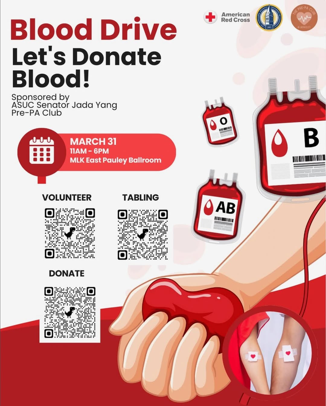 Join us TOMORROW from 11AM-6PM in East Pauley Ballroom for a blood drive with @p