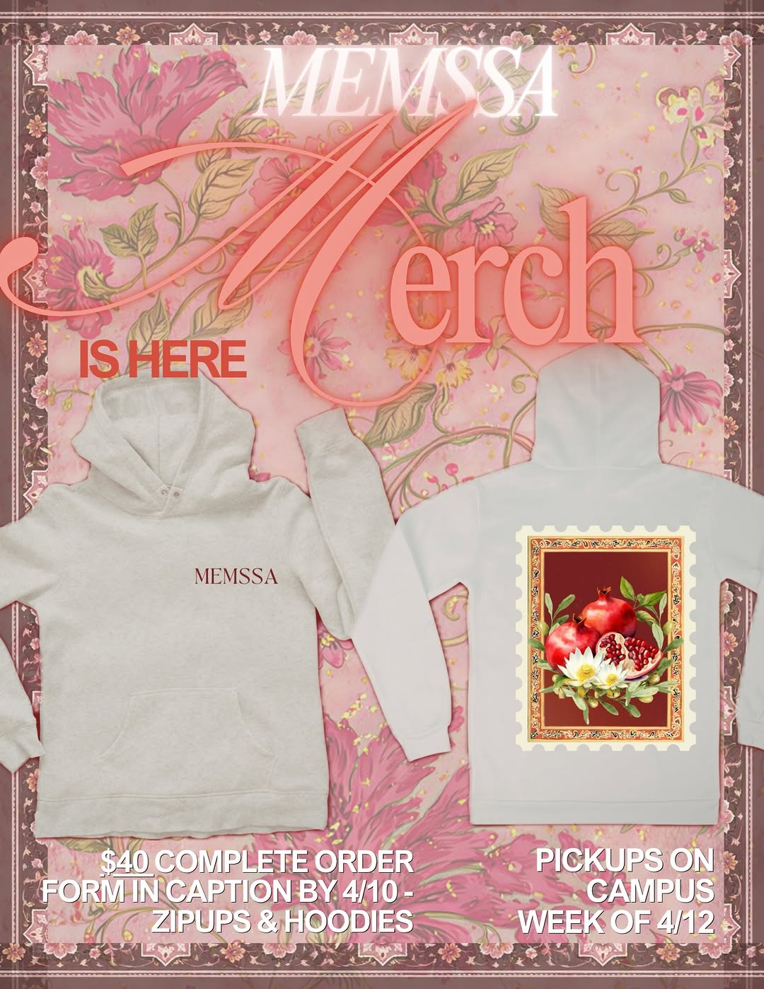 MEMSSA Merch is HERE! Rep MEMSSA in a comfy zip-up or hoodie! Order yours while 