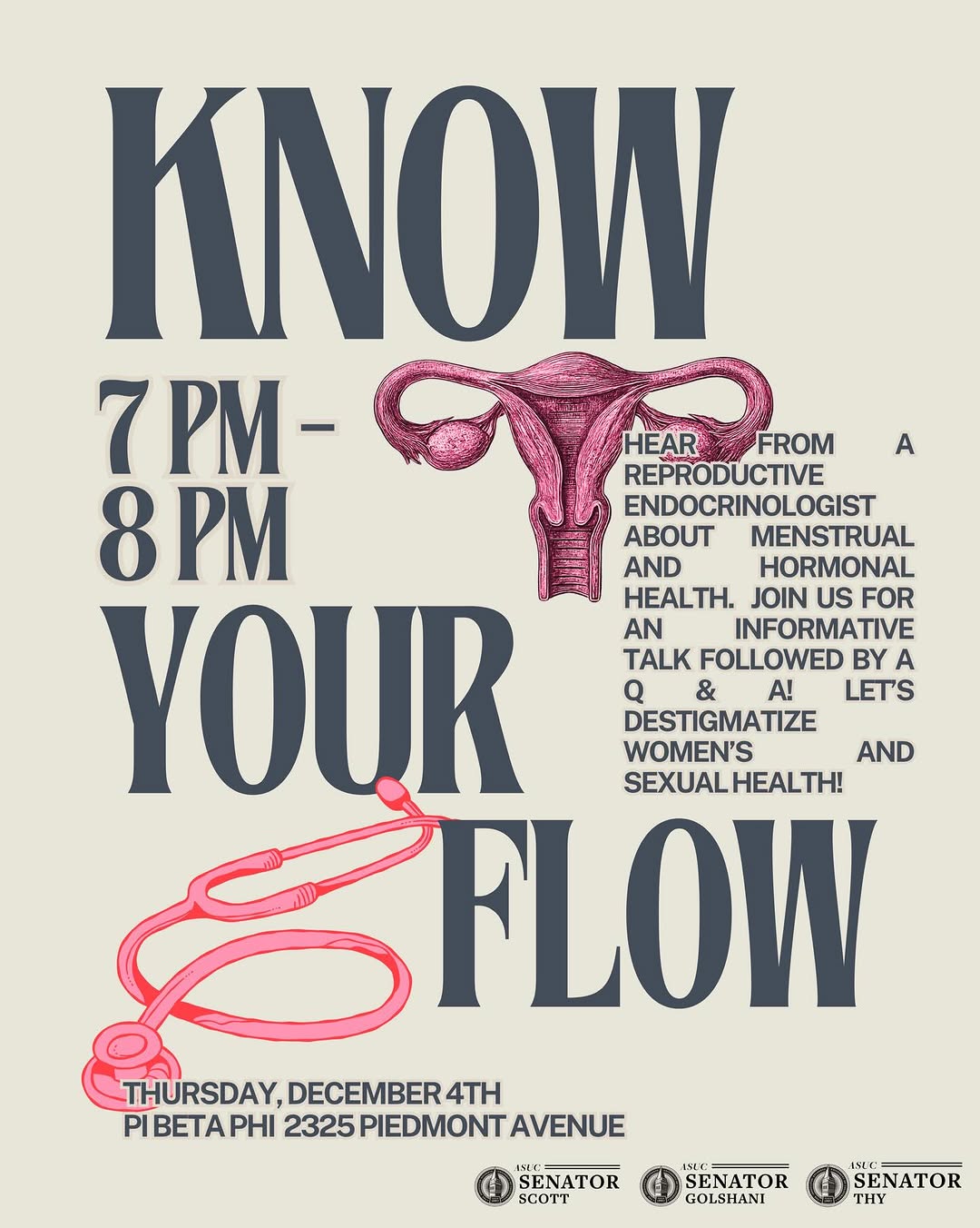 Join us this Thursday, December 4th, for our Know Your Flow event held at Pi Bet