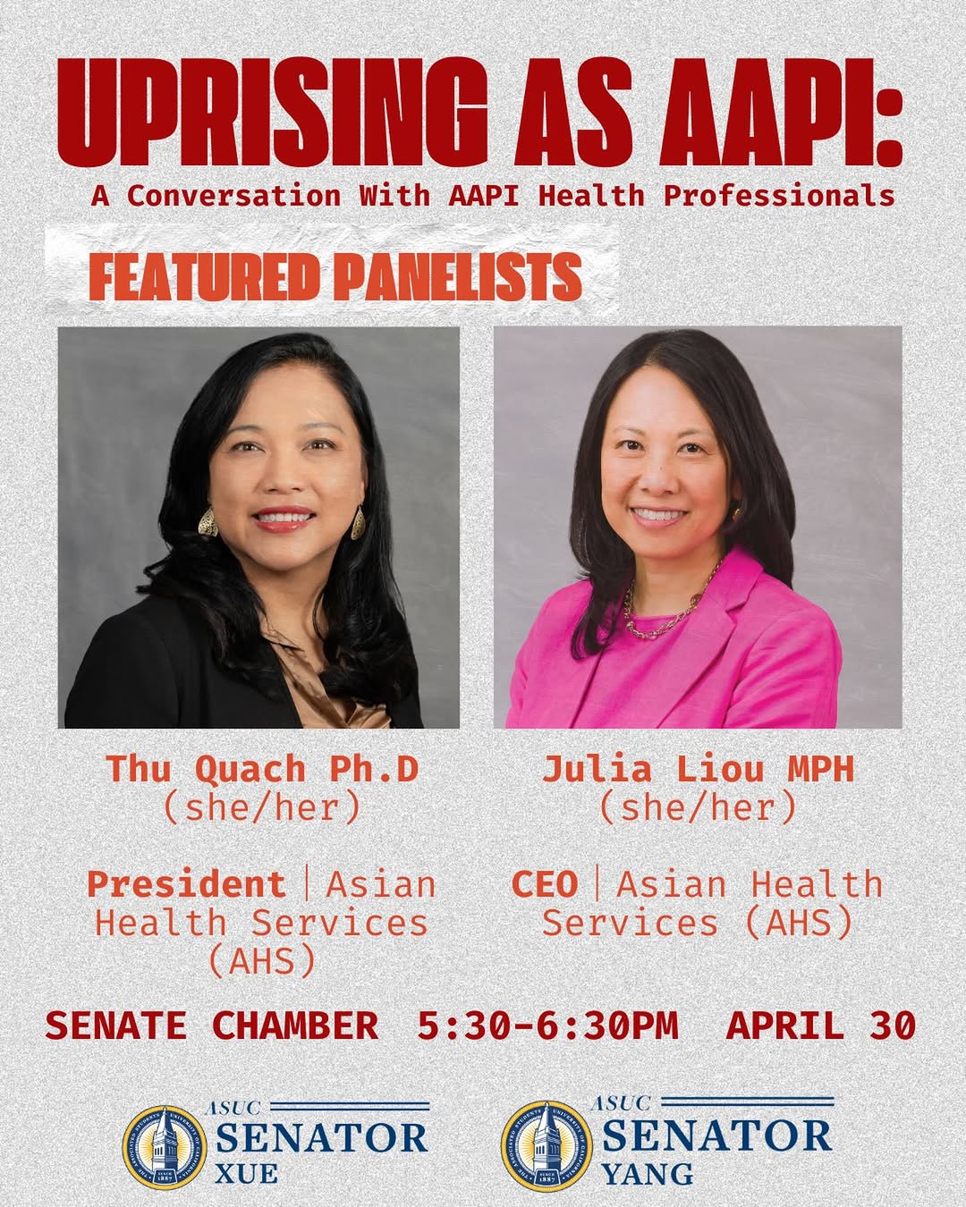 Join us for a conversation with AAPI Health Professionals from Asian Health Serv
