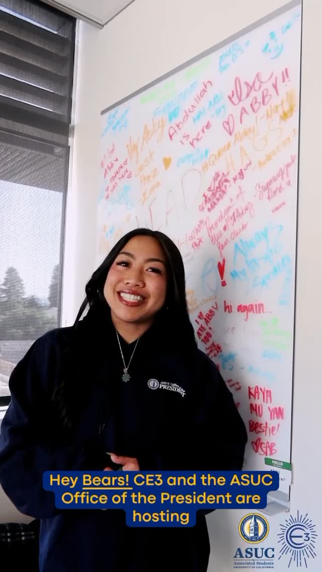 UC Berkeley ASUC President, Abigail Verino welcomes students to come pull up and