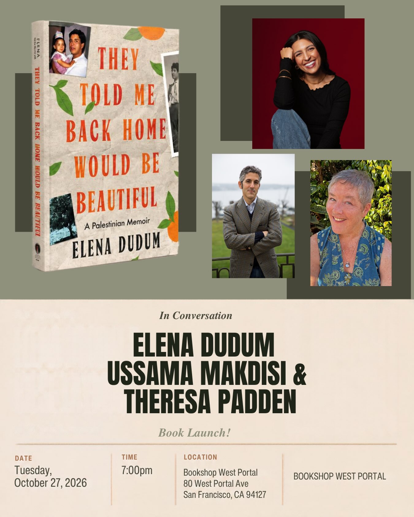 Book Launch! In Conversation with Elena Dudum, Ussama Makdisi & Theresa Padden